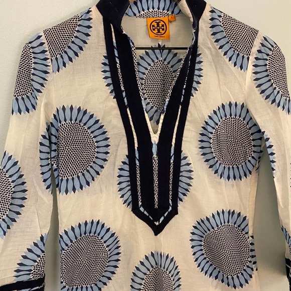 Tory Burch Tunic Dress Floral Boho Sheer Size 2 - Picture 2 of 8